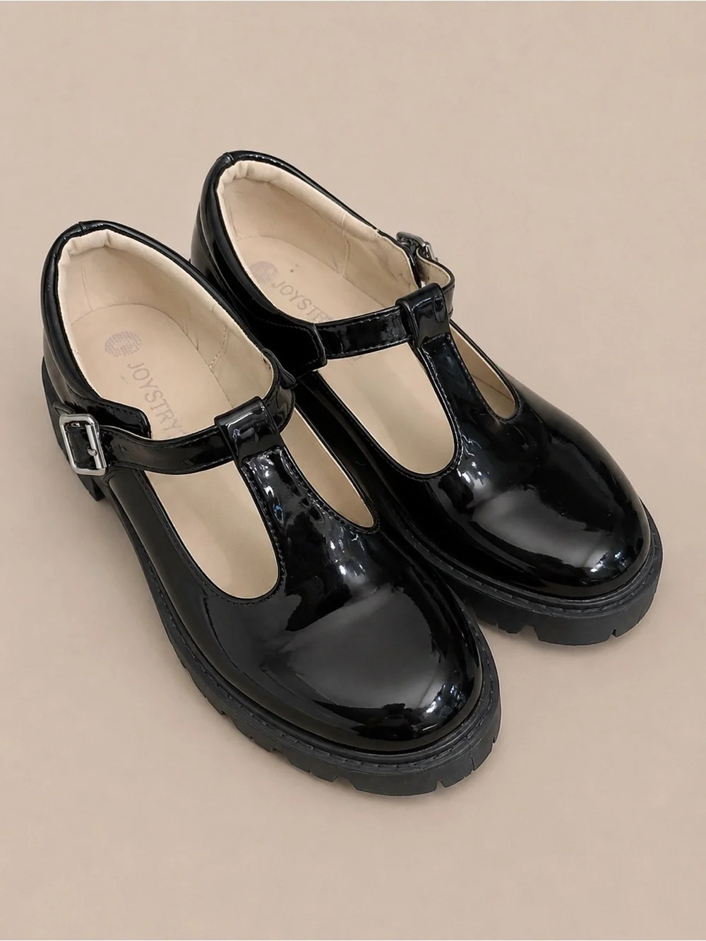 JOYSTRY Black Patent Mary Jane Lug Sole Shoes Size 10 / EU 42